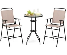 Lauko baldų komplektas Promotions Lauko bistro komplektas, 61x61x91.4 cm stalas, smėlio spalvos