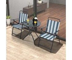 Lauko baldų komplektas Promotions Lauko sulankstamų kėdžių rinkinys, 67,3x53,3x89 cm, mėlynas