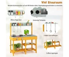 Promotions Vaikiška molio virtuvėlė, 75x35x92 cm, Oranžinė