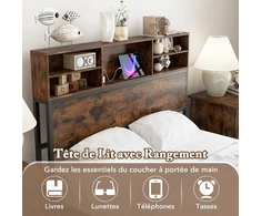 Lova Promotions Dvigulė lovos rėmas, 217x140.5x115 cm, Rudas