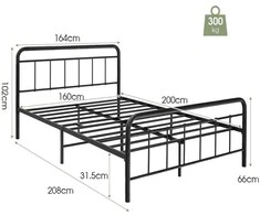 Promotions Platformos lova, 208x164x102 cm, juoda