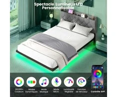 Lova Promotions Plaukiojantis lovos rėmas, 200x140x100 cm, pilkas