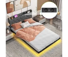 Lova Promotions Plaukiojantis lovos rėmas, 200x140x100 cm, pilkas