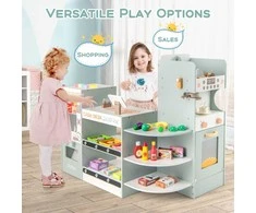 Promotions Vaikiškas prekybos parduotuvės žaidimų rinkinys, 95x61x83 cm, žalia ir balta
