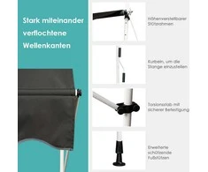 Promotions Apkabinamas markizės stogelis, 200x200-300 cm, Pilka