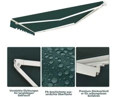 Promotions Ištraukiamas markizės stogelis, aliuminis ir audinys, 300x250 cm, žalias