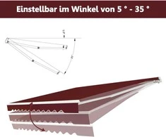 Promotions Ištraukiamas markizės tentas, 300x250 cm, Burgundijos spalva