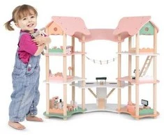 Promotions Medinė lėlių namelis, 100x48x85 cm, rožinis