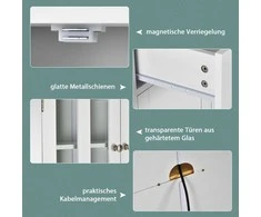 Promotions Laisvai stovintis medinis spintelė, 68x40x170 cm, Balta