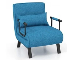 Promotions Sulankstoma miegamoji lova, fotelis, poilsio sofa, 40,6 cm sėdynės aukštis, mėlyna