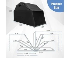 Promotions Motociklo pastogė, 341.4x137.2x192 cm, juoda