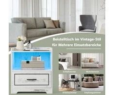 Promotions Naktinis staliukas, 45x40x50 cm, baltas, MDF