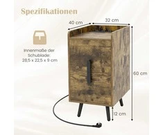 Promotions Naktinis staliukas, 40x32x60 cm, Rudas