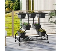 Promotions Vertikalus pakeltas sodinimo lysvės lovelis, 101.6x55.9x99.1 cm, juoda ir pilka