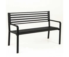 Promotions Lauko metalinė parkų suoliukas, 127x55.9x82.6 cm, juodas