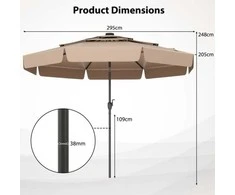 Promotions Saulės terasa skėtis, 305x247 cm, dūminis taupas