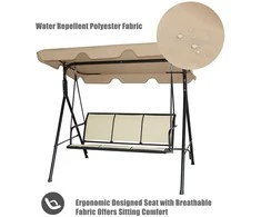 Promotions Lauko terasos supamas krėslas su stogu, 170,2x110x153 cm, rudas