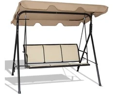Promotions Lauko terasos supamas krėslas su stogu, 170,2x110x153 cm, rudas