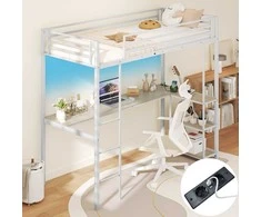 Promotions Lofto Lova su Stalu, 207,5x96x180 cm, Juoda ir Ruda