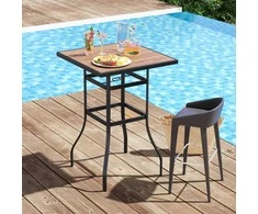 Promotions Lauko baro stalas, 69.9x69.9x101.6 cm, Juodos spalvos natūralus