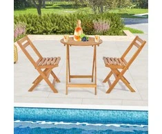 Lauko baldų komplektas Promotions Lauko bistro komplektas, 61x74 cm stalas, 54,6x40,6x78,7 cm kėdės, natūrali, akacijos medis