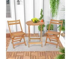 Lauko baldų komplektas Promotions Lauko bistro komplektas, 61x74 cm stalas, 54,6x40,6x78,7 cm kėdės, natūrali, akacijos medis