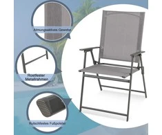 Promotions Sodo kėdžių komplektas, 61x58,5x96,5 cm, Pilka