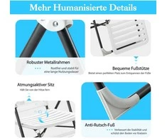 Promotions Lauko terasos kėdžių komplektas, reguliuojamas sulankstomas su pakoja, 147.3x62.2x72.4 cm, baltas