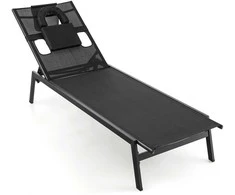 Promotions Lauko saulės gultas, 162,6x63,5x97,8 cm, juodas
