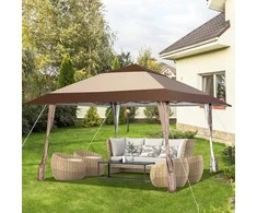 Promotions Lauko pavėsinė, 390x390x265/275/285 cm, Kavos spalvos