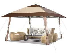 Promotions Lauko pavėsinė, 390x390x265/275/285 cm, Kavos spalvos