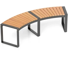 Lauko baldų komplektas Promotions Lauko suoliukas, išlenktas, 146x58.4x45.7 cm, geltonas ir juodas