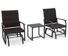 Lauko baldų komplektas Promotions Lauko terasos supamas komplektas, 63,5x80x94 cm, mišrios rudos spalvos
