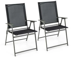 Promotions Lauko sulankstomos kėdės, 61x58,4x96,5 cm, juodos ir pilkos spalvos