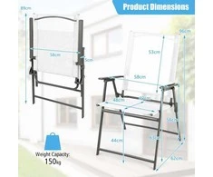 Promotions Sulankstomų kėdžių komplektas lauko terasai, 61x58,4x96,5 cm, pilkas