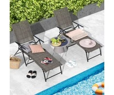 Promotions Sulankstomi lauko gultai, 155x63,5x64,8 cm, Kavos spalvos
