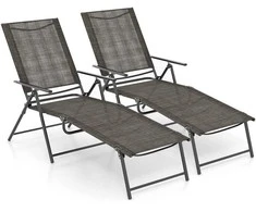 Promotions Sulankstomi lauko gultai, 155x63,5x64,8 cm, Kavos spalvos