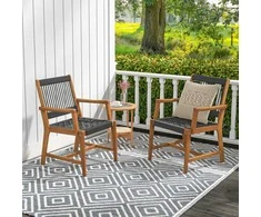 Promotions Sodo valgomojo kėdės, 63,5x55,9x88,9 cm, juodos ir natūralios spalvos