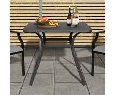 Promotions Lauko valgomojo stalas, metalas, 81,3x81,3x73,7 cm, pilka