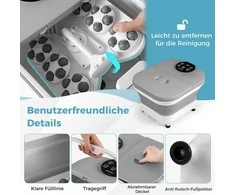Promotions Pėdų vonelė, Sulankstoma pėdų vonelė su dušu ir 30 Shiatsu masažo rutuliukų, 40x34x27 cm, Mėlyna ir balta