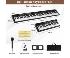 Promotions Skaitmeninis pianino klaviatūra, 88 klavišai, 128x23x6 cm, juoda