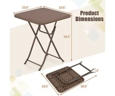 Promotions Sulankstomas pikniko stalas, 59.7x59.7x72.4 cm, kavos spalvos