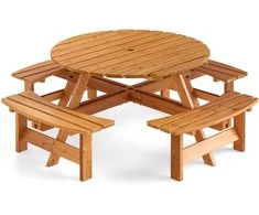 Lauko baldų komplektas Promotions Piknikų stalo komplektas, 179x179x70 cm, Geltonas