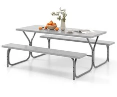 Promotions Pikniko stalo suoliukų komplektas, 183x162.6x76.2 cm, pilkas