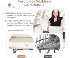 Promotions Kėdė iš vytelių, 110x82x145 cm, Ruda, Kremas