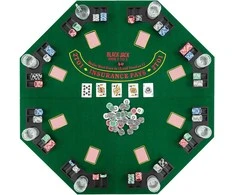 Promotions Sulankstomas pokerio stalviršis, 122x122 cm, žalias