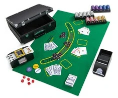 Promotions Pokerio žetonų rinkinys, 39,4x31,8x14 cm, Sidabrinis