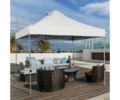 Promotions Sulankstomas palapinės stogelis, 300D Oksfordo audinys ir plienas, 305x305x305 cm, baltas