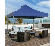 Promotions Iškart išskleidžiamas palapinės stogelis, 300D Oksfordo audinys ir plienas, 305x305x305 cm, mėlynas