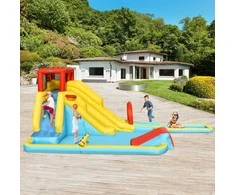 Promotions Pripučiamas batutas, 7-in-1 dvikryptis čiuožyklos vandens parkas, 622.3x416.6x224.8 cm